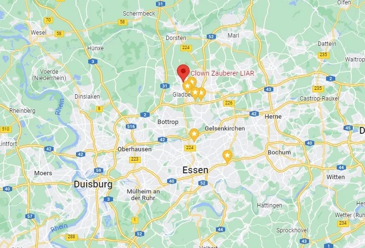 Wohnort Clown Zauberer für Karneval