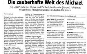 Zauberhafte Welt Zeitungsartikel